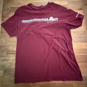 Columbia Men's Maroon Graphic Crewneck Tee with Mountain Stripe
